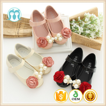 Один кусок обувь для девочек Размер США 1-13 Детская обувь для девочек с розовыми цветами и бисером черный/розовый/кремово-шаг в обувь